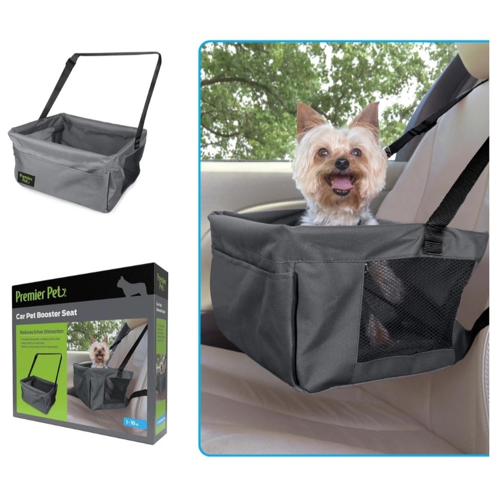 Premier Pet Elevated Car Booster‎ Seat – Small Dog Travel Carrier 1–10lbs